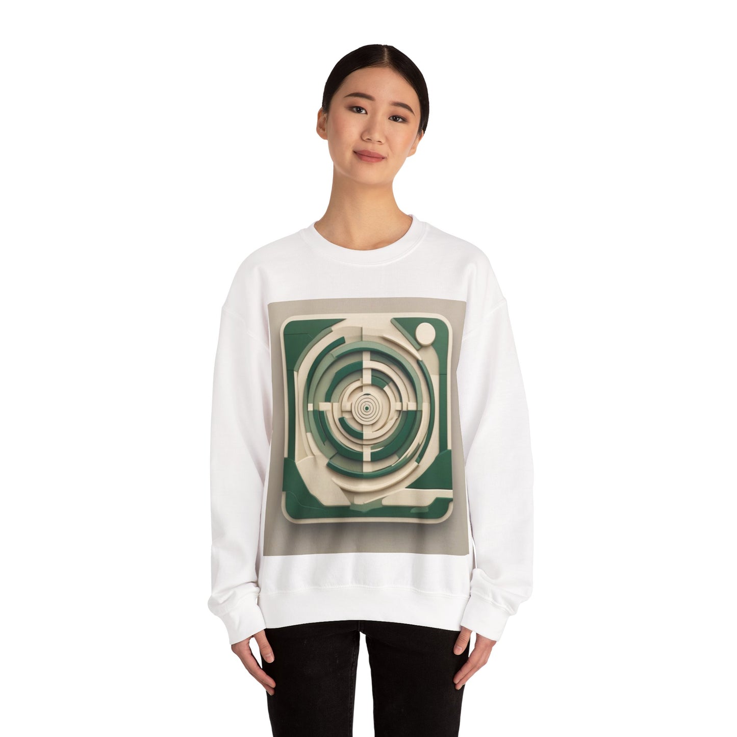 boostlete-mile-by-mile-icon-target-3d-modern-0306 — Unisex Heavy Blend Crewneck (G18000)
