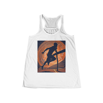 boostlete-iron-intent-scene-hurdler-neon-modern-0264 — Women's Flowy Racerback Tank (B+C 8800)