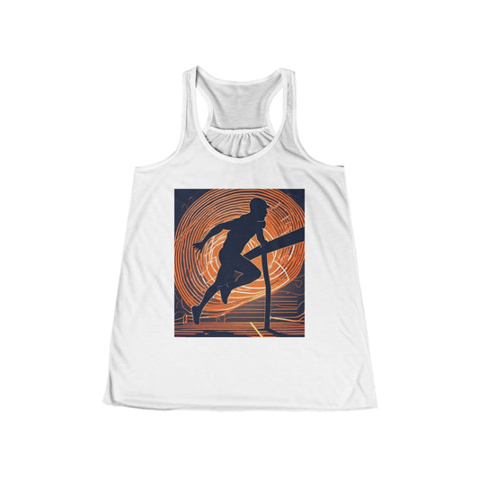 boostlete-iron-intent-scene-hurdler-neon-modern-0264 — Women's Flowy Racerback Tank (B+C 8800)