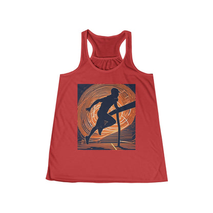 boostlete-iron-intent-scene-hurdler-neon-modern-0264 — Women's Flowy Racerback Tank (B+C 8800)