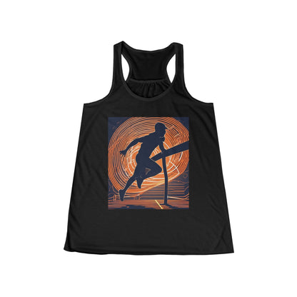 boostlete-iron-intent-scene-hurdler-neon-modern-0264 — Women's Flowy Racerback Tank (B+C 8800)