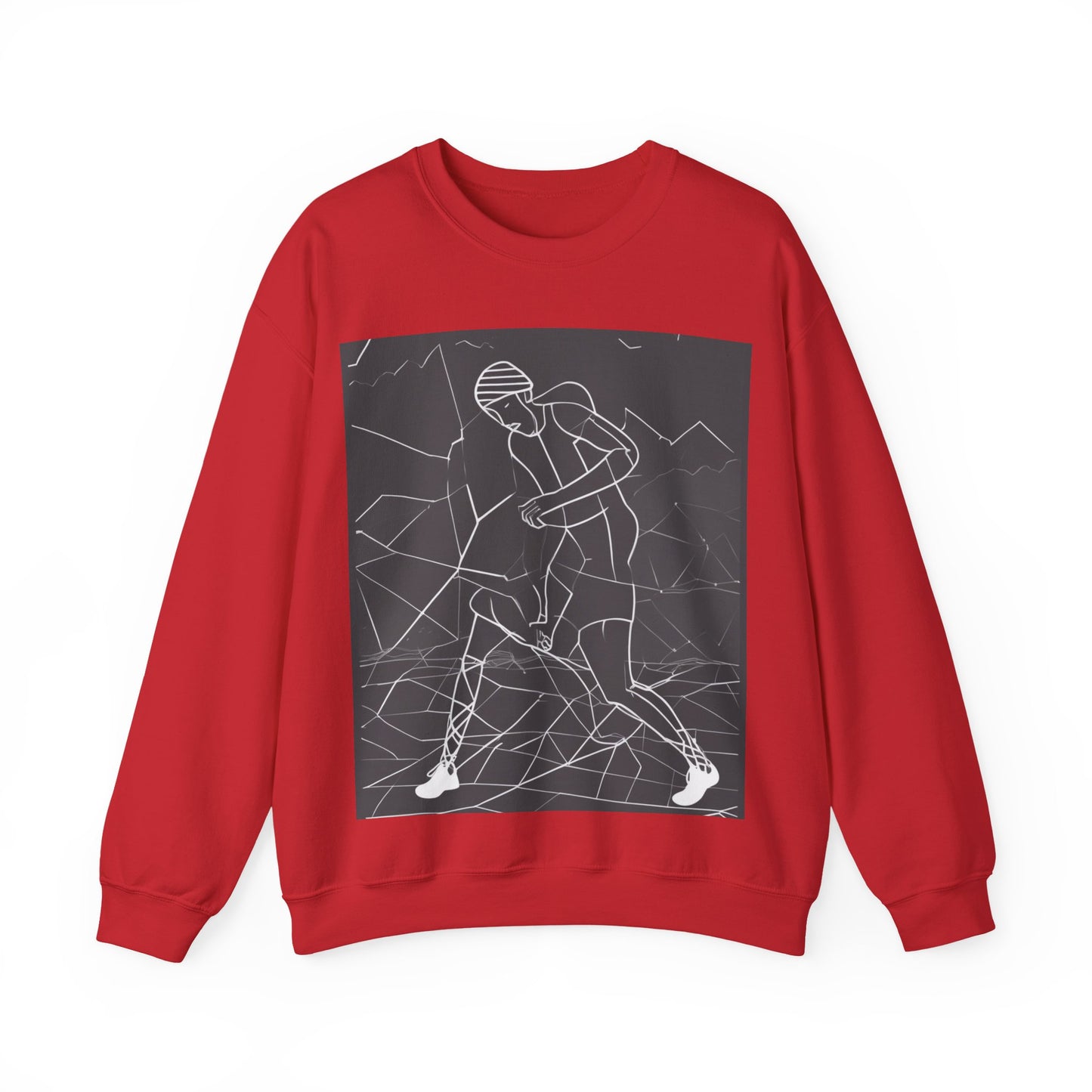 boostlete-pr-season-scene-runner-outline-geometric-1072 — Unisex Heavy Blend Crewneck (G18000)