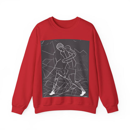 boostlete-pr-season-scene-runner-outline-geometric-1072 — Unisex Heavy Blend Crewneck (G18000)