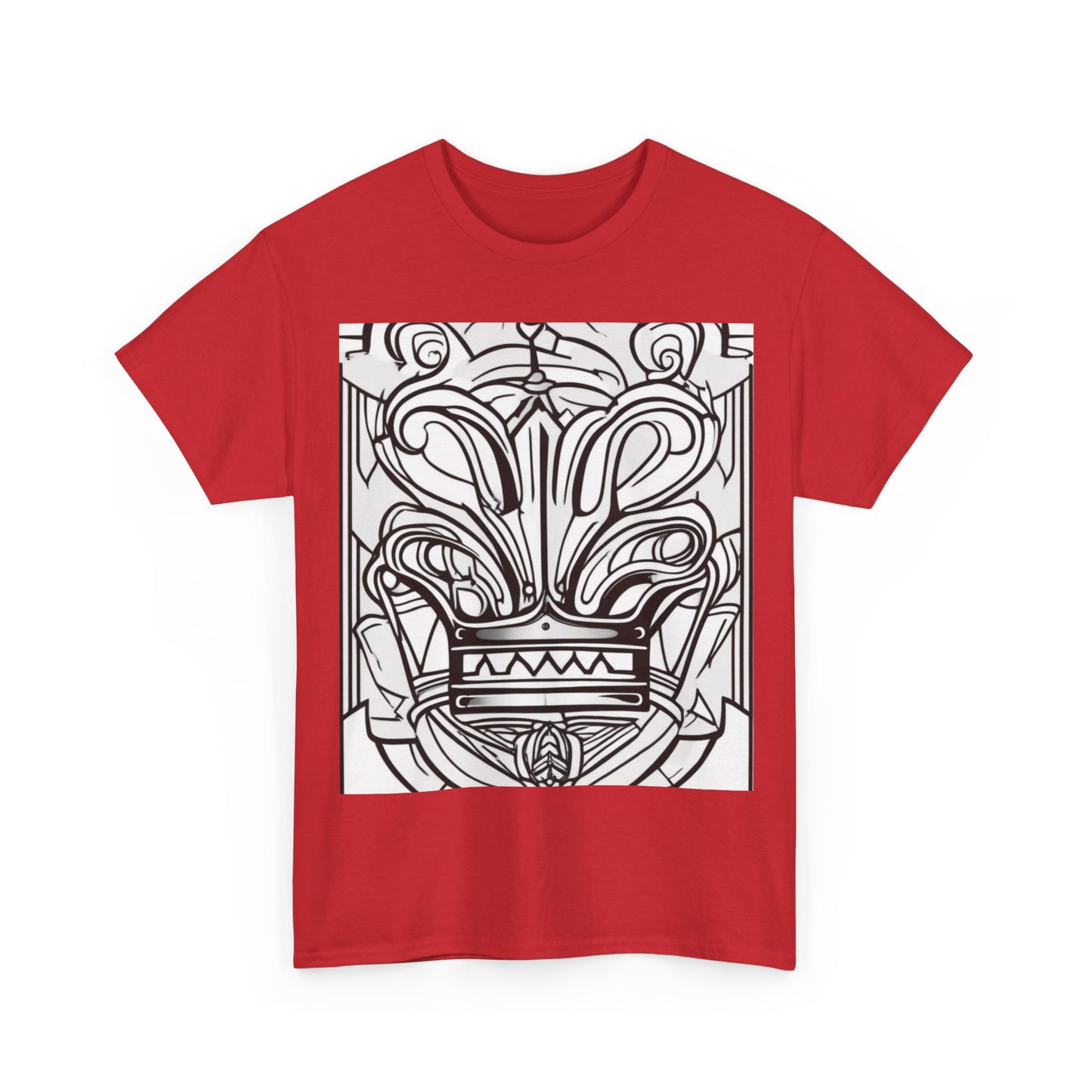 boostlete-boost-mode-icon-crown-offset-line-art-0190 — Unisex Heavy Cotton Tee (Gildan 5000)