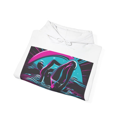 boostlete-pr-season-icon-swimmer-duotone-bold-0126 — Unisex Heavy Blend Hooded Sweatshirt (Gildan)