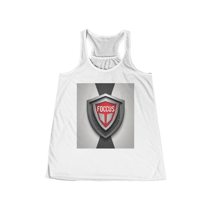 boostlete-mile-by-mile-icon-shield-soft-paper-0114 — Women's Flowy Racerback Tank (B+C 8800)