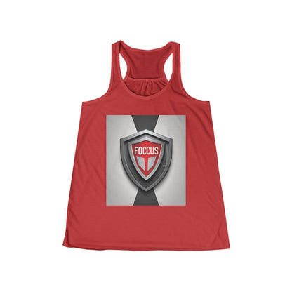 boostlete-mile-by-mile-icon-shield-soft-paper-0114 — Women's Flowy Racerback Tank (B+C 8800)