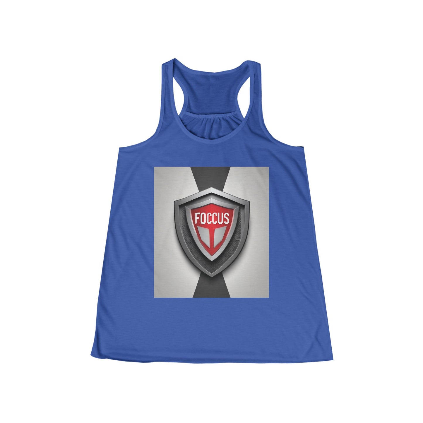 boostlete-mile-by-mile-icon-shield-soft-paper-0114 — Women's Flowy Racerback Tank (B+C 8800)