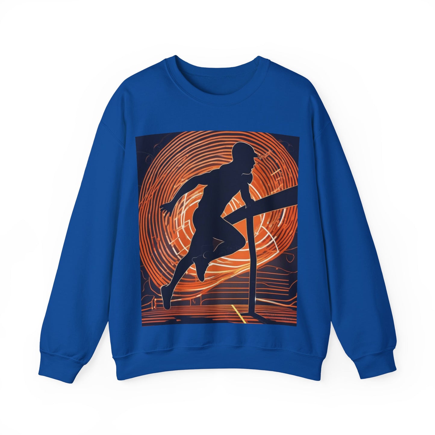 boostlete-iron-intent-scene-hurdler-neon-modern-0264 — Unisex Heavy Blend Crewneck Sweatshirt (Gildan)