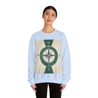 boostlete-iron-intent-icon-compass-soft-blueprint-0614 — Unisex Heavy Blend Crewneck (G18000)