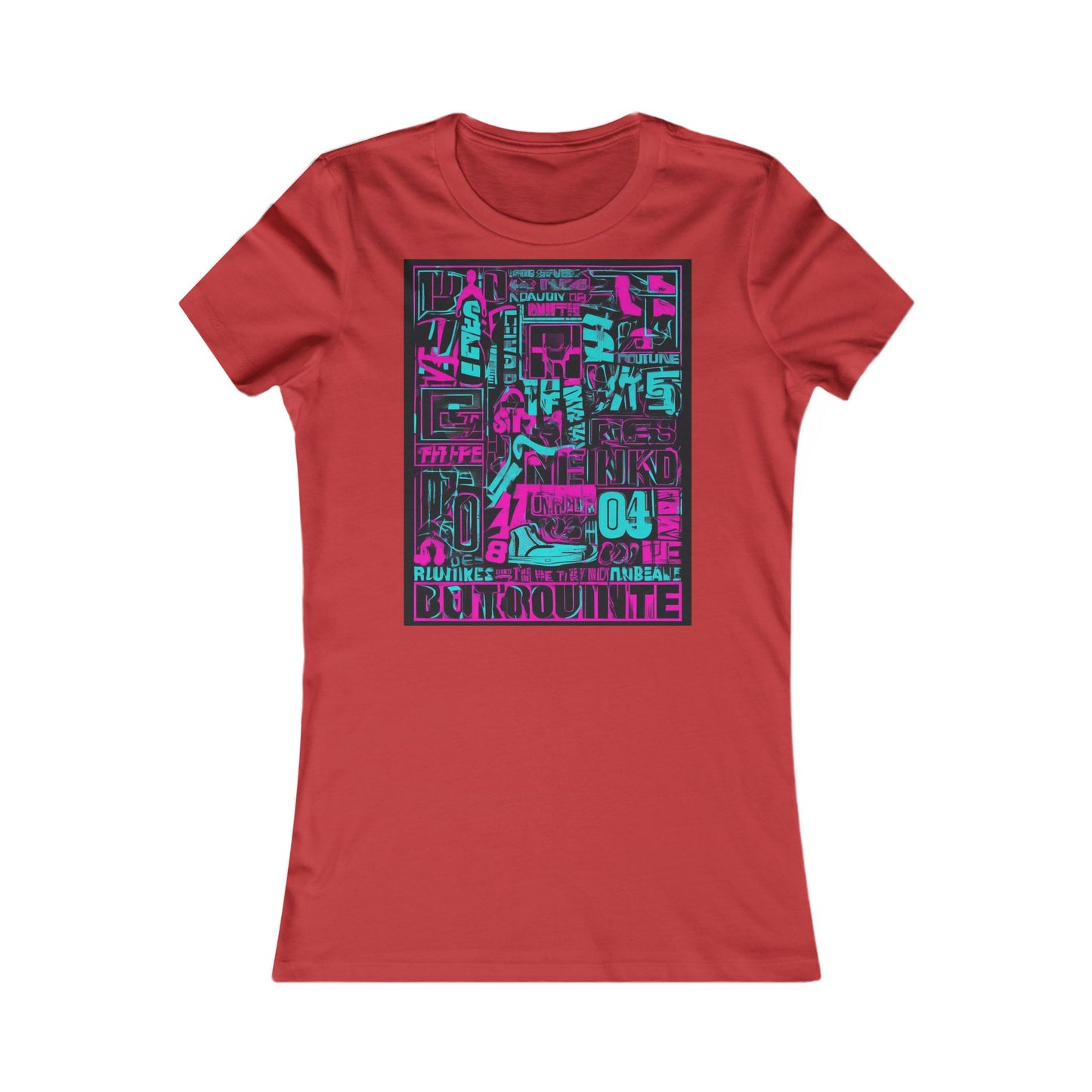 boostlete-rise-grind-type-unbreakable-routine-outline-over-solid-industrial-0081 — Women's Favorite Tee (B+C 6004)