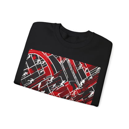 boostlete-pr-season-scene-marathoner-outline-modern-0124 — Unisex Heavy Blend Crewneck Sweatshirt (Gildan)