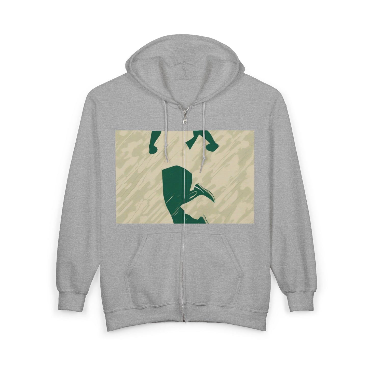 boostlete-am-crew-icon-runner-grainy-blueprint-0134 — Unisex Heavy Blend Full-Zip Hooded Sweatshirt