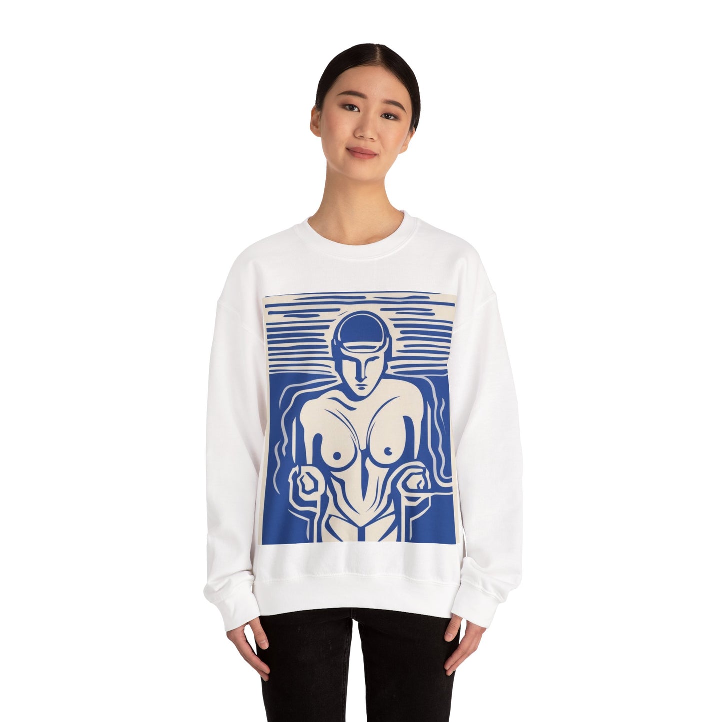 boostlete-boost-mode-icon-swimmer-motion-vector-0062 — Unisex Heavy Blend Crewneck Sweatshirt (Gildan)