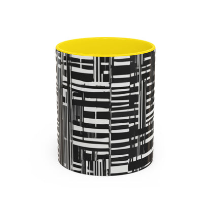 boostlete-iron-intent-pattern-barcode-line-art-0599 — Accent Mug 11/15oz