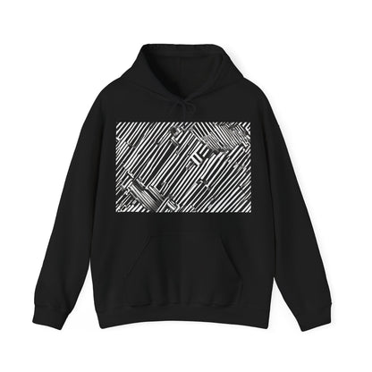boostlete-mile-by-mile-pattern-barcode-monoline-0059 — Unisex Heavy Blend Hooded Sweatshirt (Gildan)