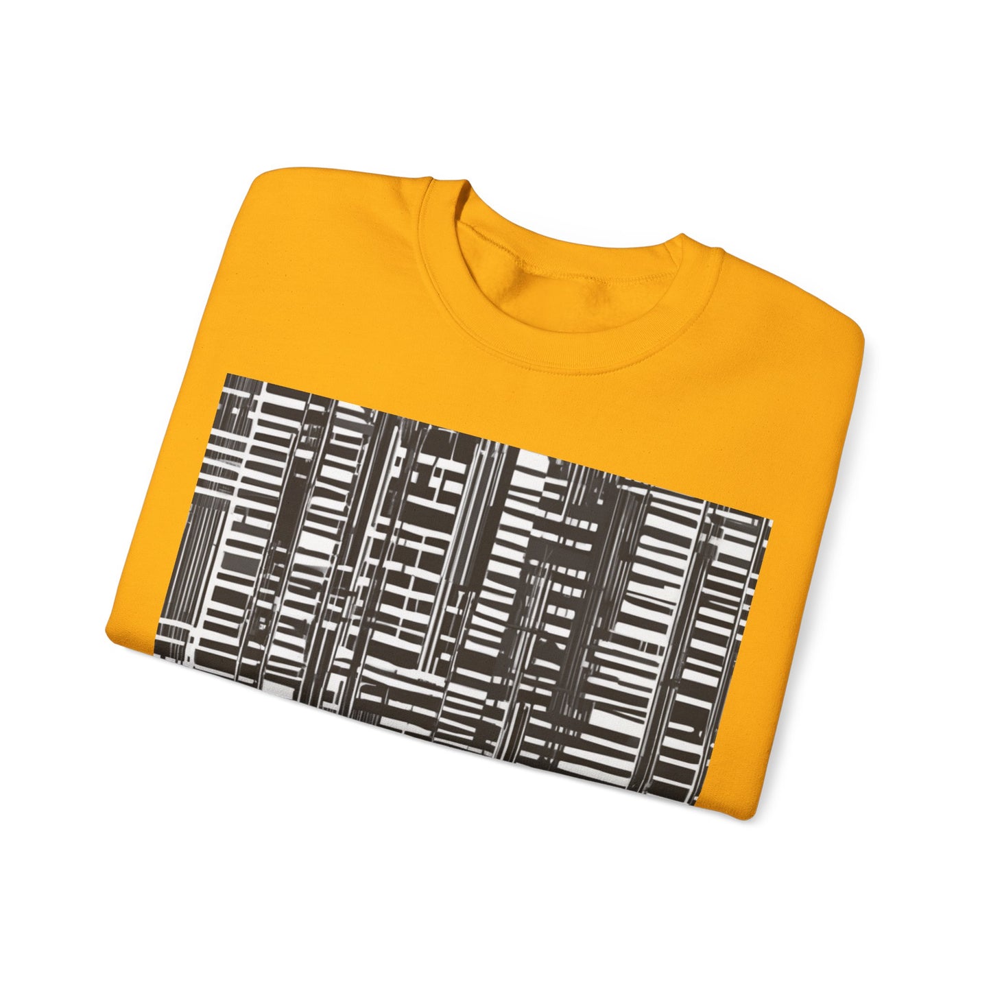 boostlete-iron-intent-pattern-barcode-line-art-0599 — Unisex Heavy Blend Crewneck (G18000)