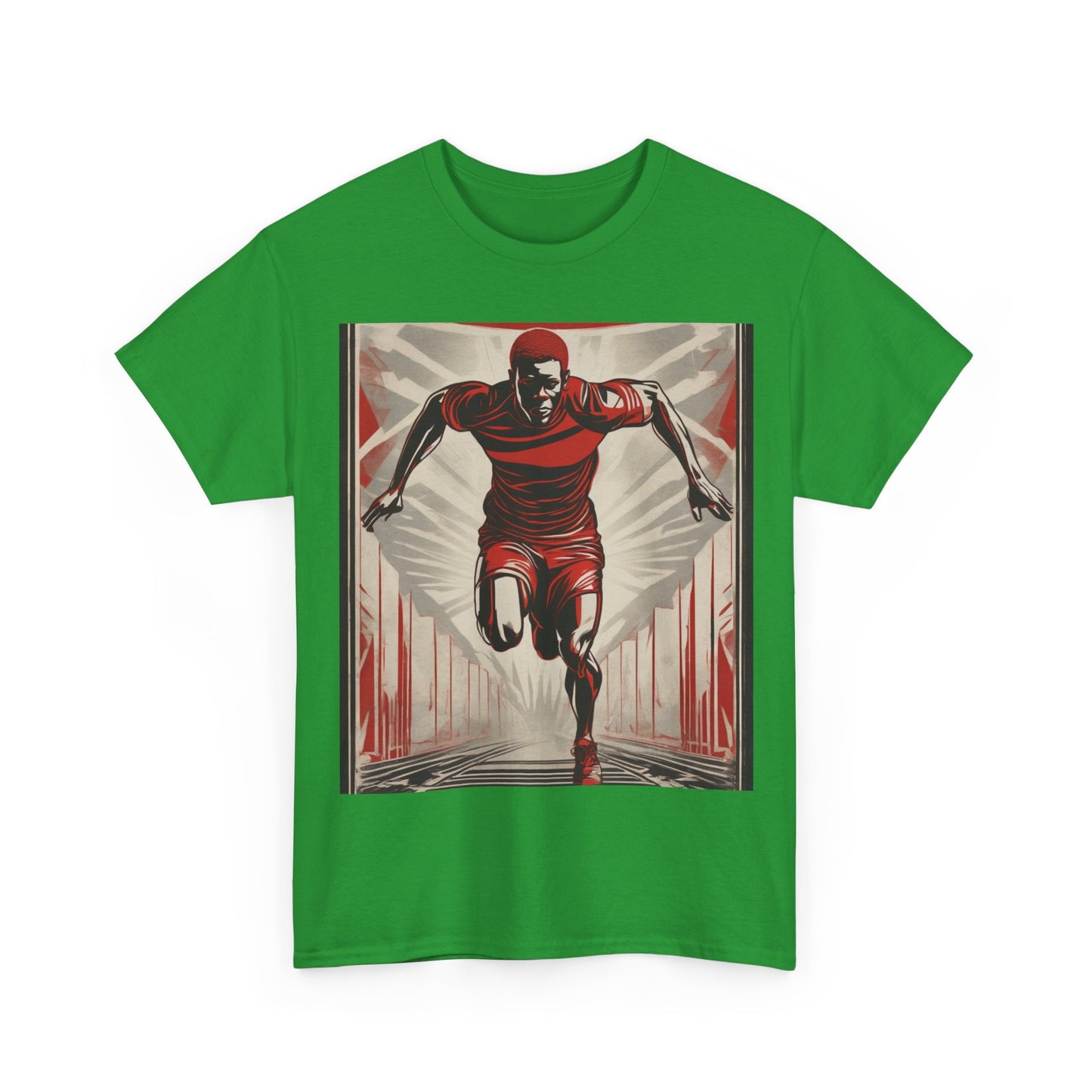 boostlete-am-crew-scene-sprinter-outline-athletic-0228 — Unisex Heavy Cotton Tee (Gildan 5000)