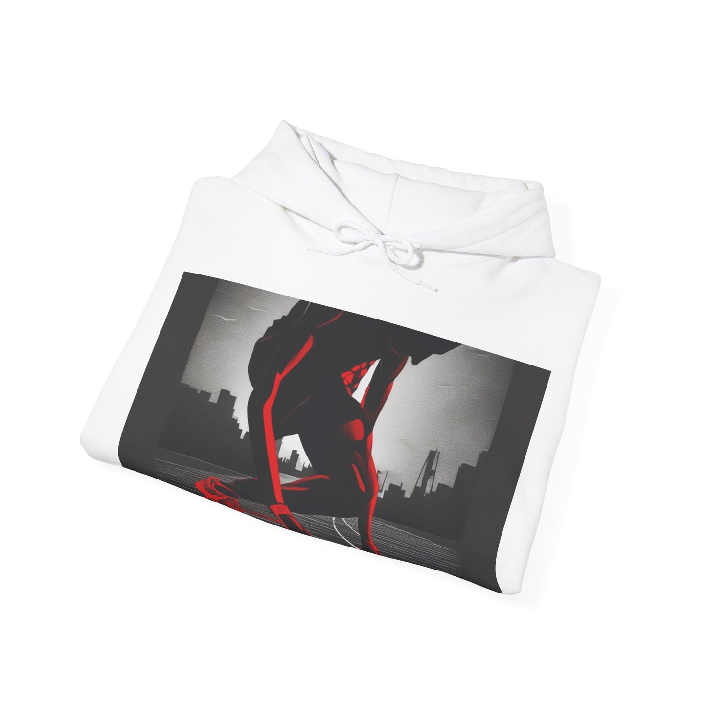 boostlete-mile-by-mile-scene-runner-grainy-bold-0168 — Unisex Heavy Blend Hooded Sweatshirt (Gildan)