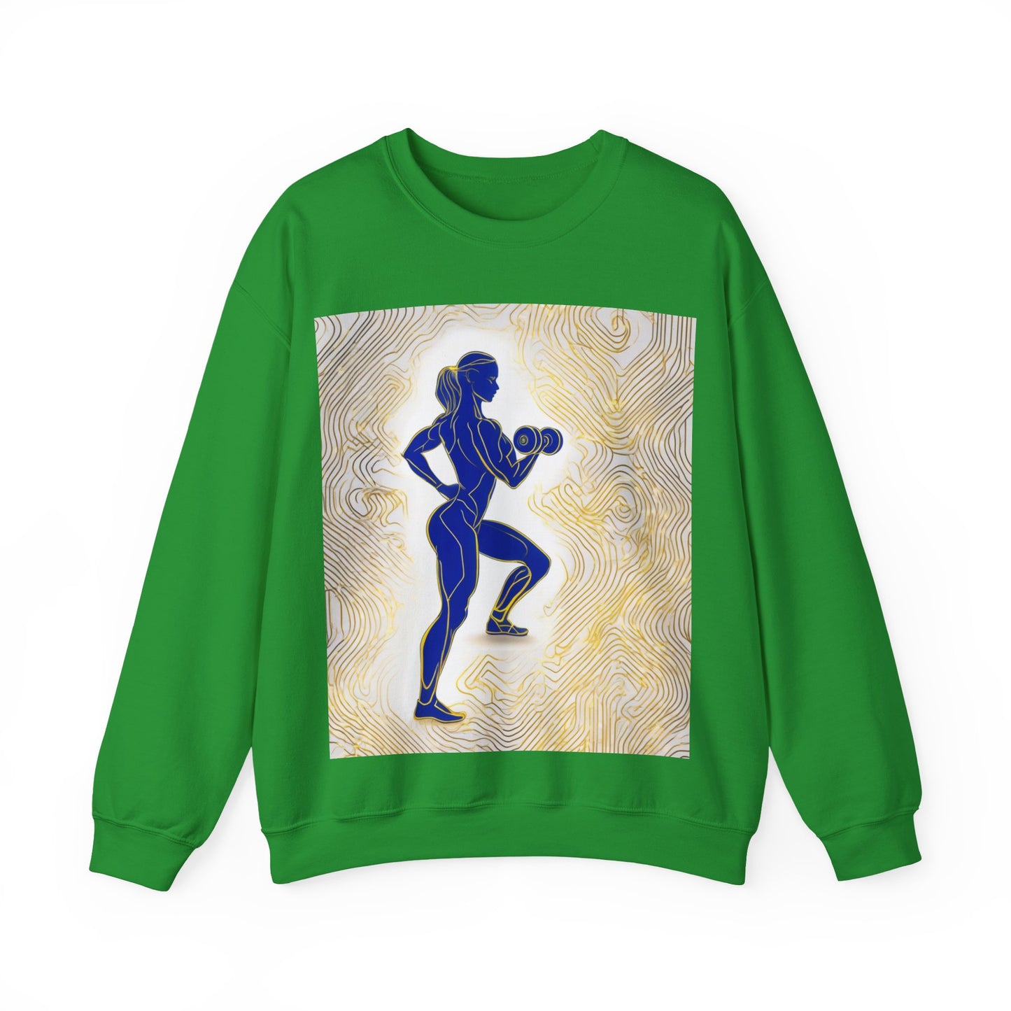 boostlete-iron-intent-scene-lunge-neon-line-art-0392 — Unisex Heavy Blend Crewneck (G18000)