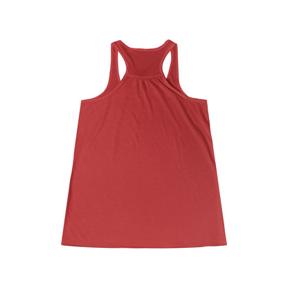 boostlete-iron-intent-pattern-plate-number-badge-0171 — Women's Flowy Racerback Tank (B+C 8800)