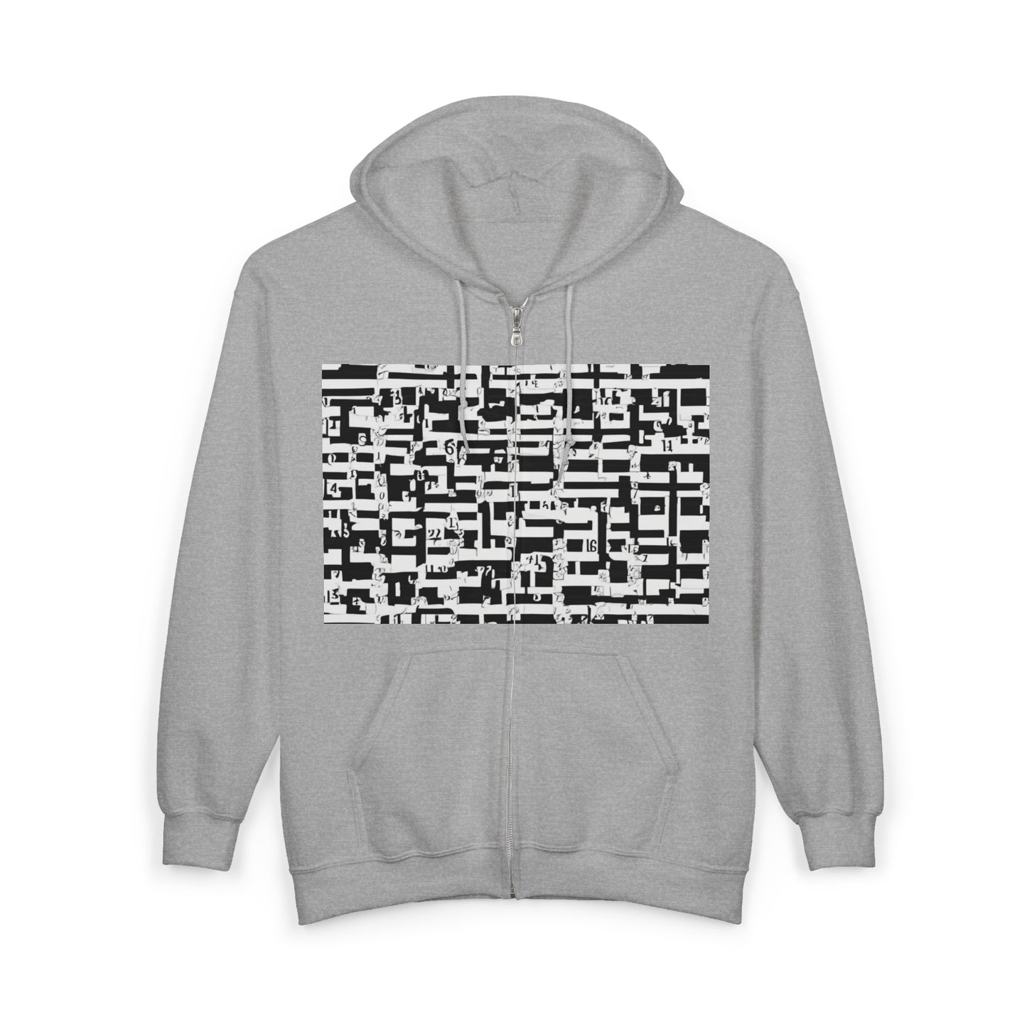 boostlete-iron-intent-pattern-plate-number-badge-0171 — Unisex Heavy Blend Full-Zip Hooded Sweatshirt