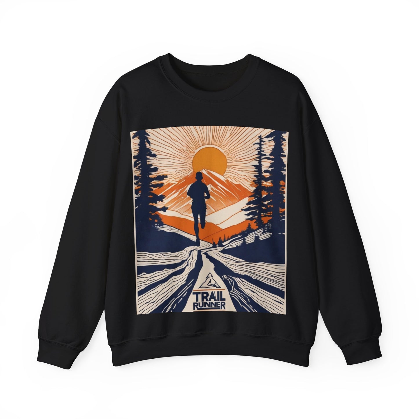 boostlete-iron-intent-scene-trail-glitch-badge-0100 — Unisex Heavy Blend Crewneck Sweatshirt (Gildan)
