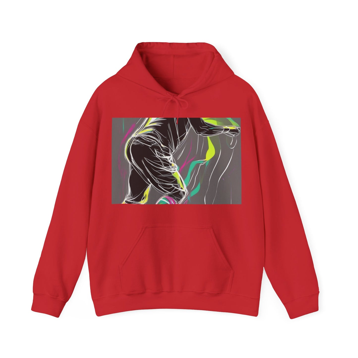 boostlete-iron-intent-scene-athlete-neon-monoline-0140 — Unisex Heavy Blend Hooded Sweatshirt (Gildan)