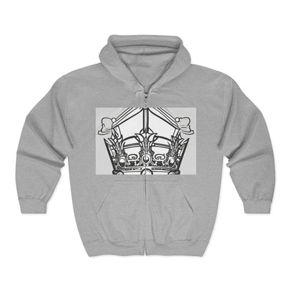 boostlete-quiet-power-icon-crown-outline-badge-0130 — Unisex Heavy Blend Full-Zip Hooded Sweatshirt
