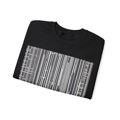 boostlete-boost-mode-pattern-barcode-blueprint-0463 — Unisex Heavy Blend Crewneck (G18000)