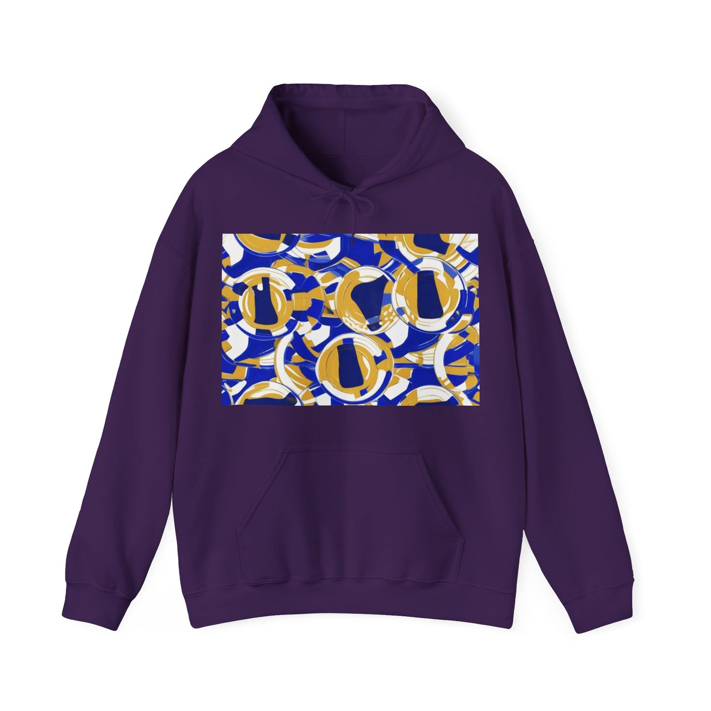 boostlete-field-day-icon-barbell-grainy-line-art-0906 — Unisex Heavy Blend Hoodie (G18500)
