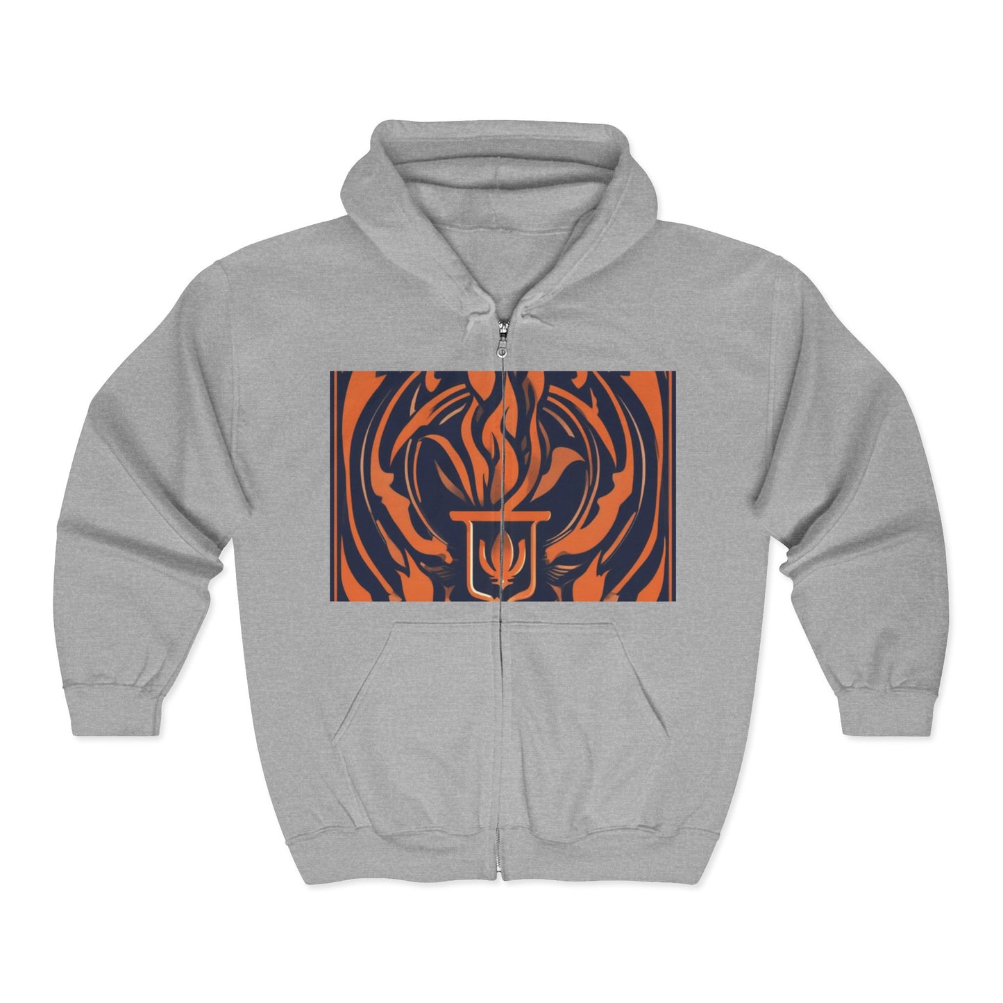 boostlete-quiet-power-icon-flame-duotone-athletic-0158 — Unisex Heavy Blend Full-Zip Hooded Sweatshirt