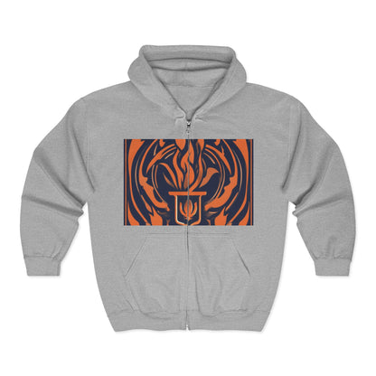 boostlete-quiet-power-icon-flame-duotone-athletic-0158 — Unisex Heavy Blend Full-Zip Hooded Sweatshirt