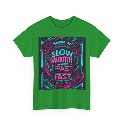 boostlete-recovery-progress-type-slow-is-smooth-smooth-is-fast-banner-engraved-0181 — Unisex Heavy Cotton Tee (Gildan 5000)