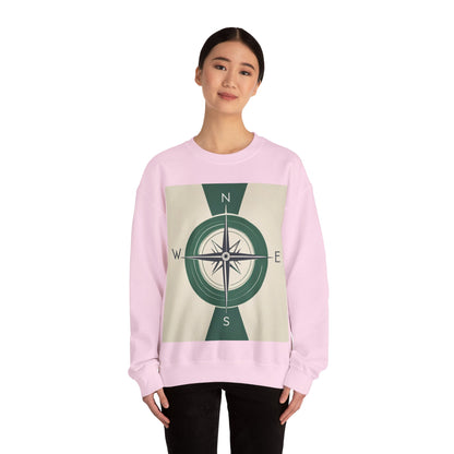 boostlete-iron-intent-icon-compass-soft-blueprint-0614 — Unisex Heavy Blend Crewneck (G18000)