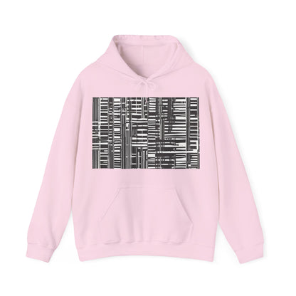 boostlete-iron-intent-pattern-barcode-line-art-0599 — Unisex Heavy Blend Hoodie (G18500)