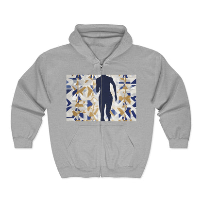 boostlete-recovery-progress-scene-marathoner-matte-geometric-0448 — Unisex Heavy Blend Full-Zip Hooded Sweatshirt