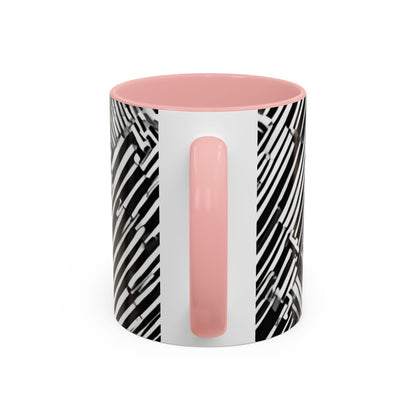 boostlete-mile-by-mile-pattern-barcode-monoline-0059 — Accent Mug 11oz/15oz