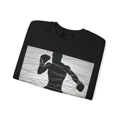 boostlete-mile-by-mile-scene-boxer-motion-geometric-0028 — Unisex Heavy Blend Crewneck Sweatshirt (Gildan)