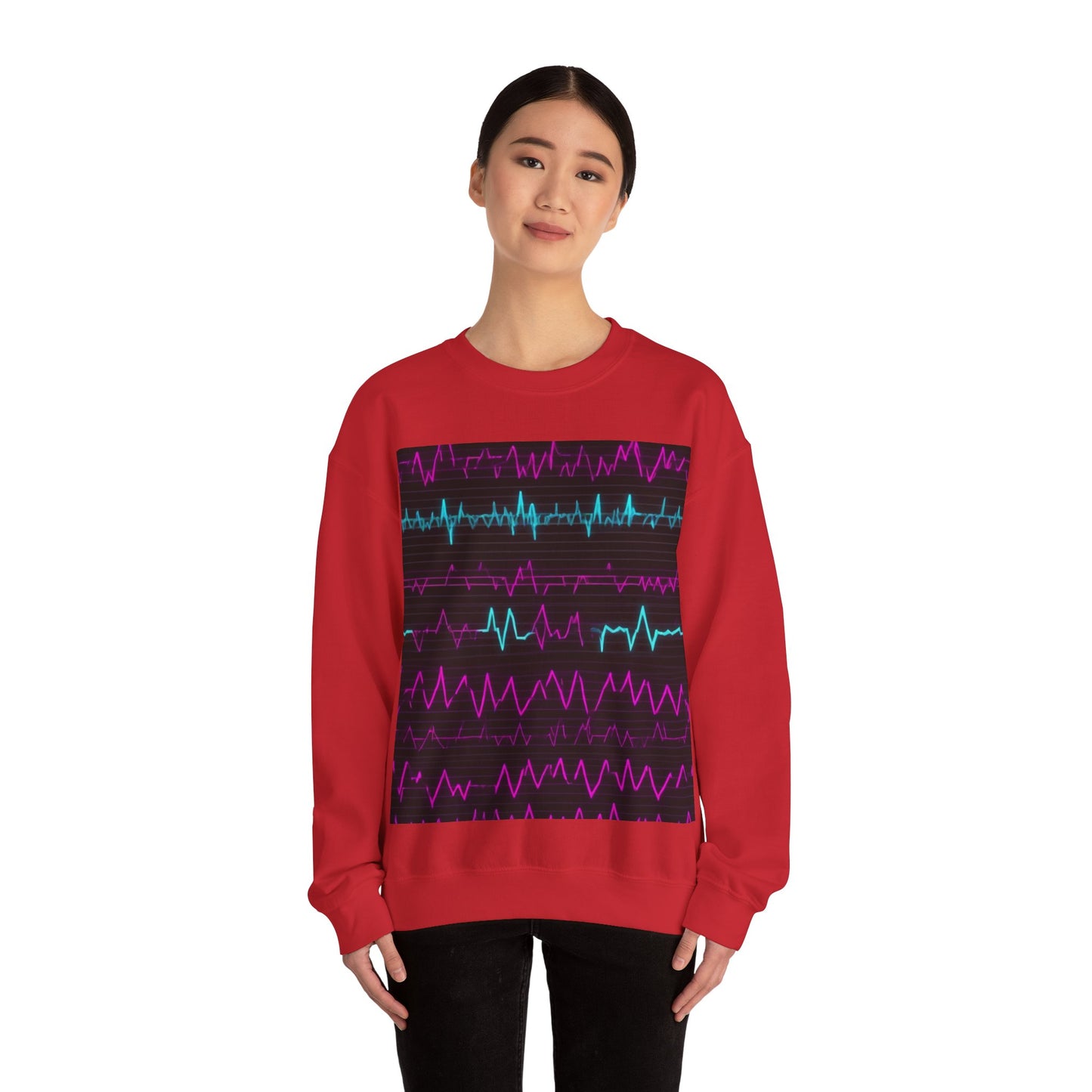 boostlete-boost-mode-pattern-ekg-modern-0111 — Unisex Heavy Blend Crewneck Sweatshirt (Gildan)