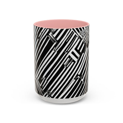 boostlete-mile-by-mile-pattern-barcode-monoline-0059 — Accent Mug 11oz/15oz