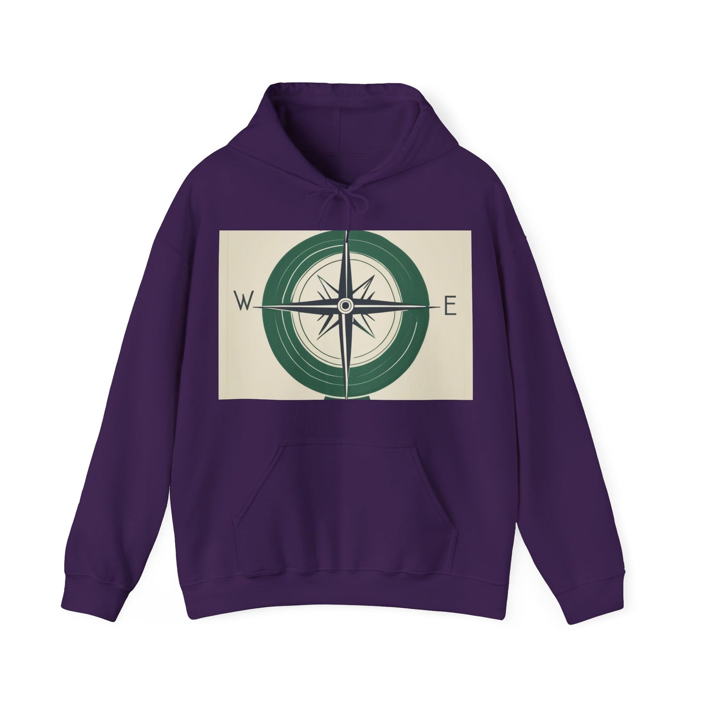 boostlete-iron-intent-icon-compass-soft-blueprint-0614 — Unisex Heavy Blend Hoodie (G18500)
