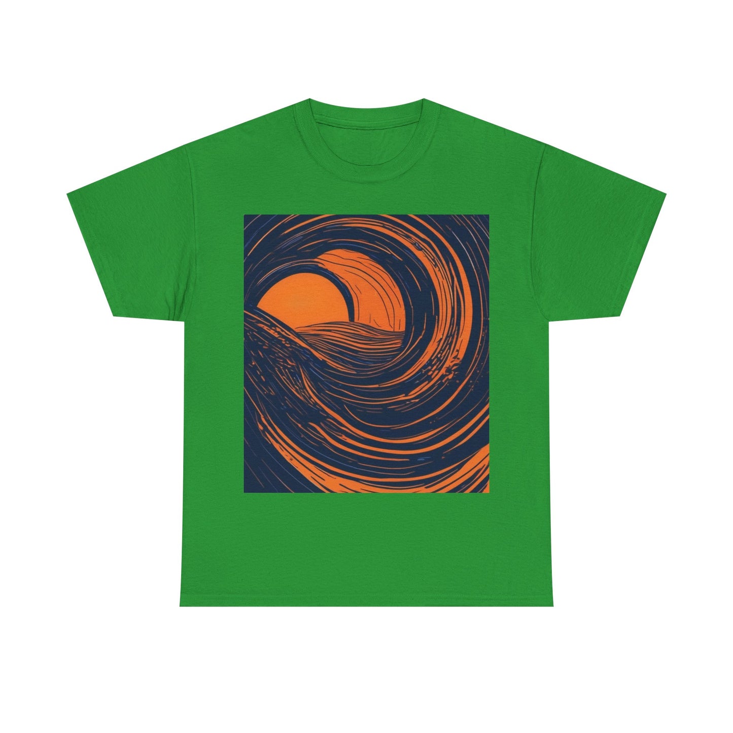 boostlete-rise-grind-icon-sunrise-speed-line-art-0202 — Unisex Heavy Cotton Tee (Gildan 5000)