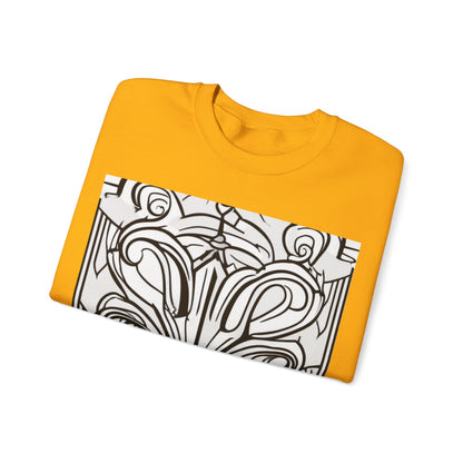 boostlete-boost-mode-icon-crown-offset-line-art-0190 — Unisex Heavy Blend Crewneck Sweatshirt (Gildan)