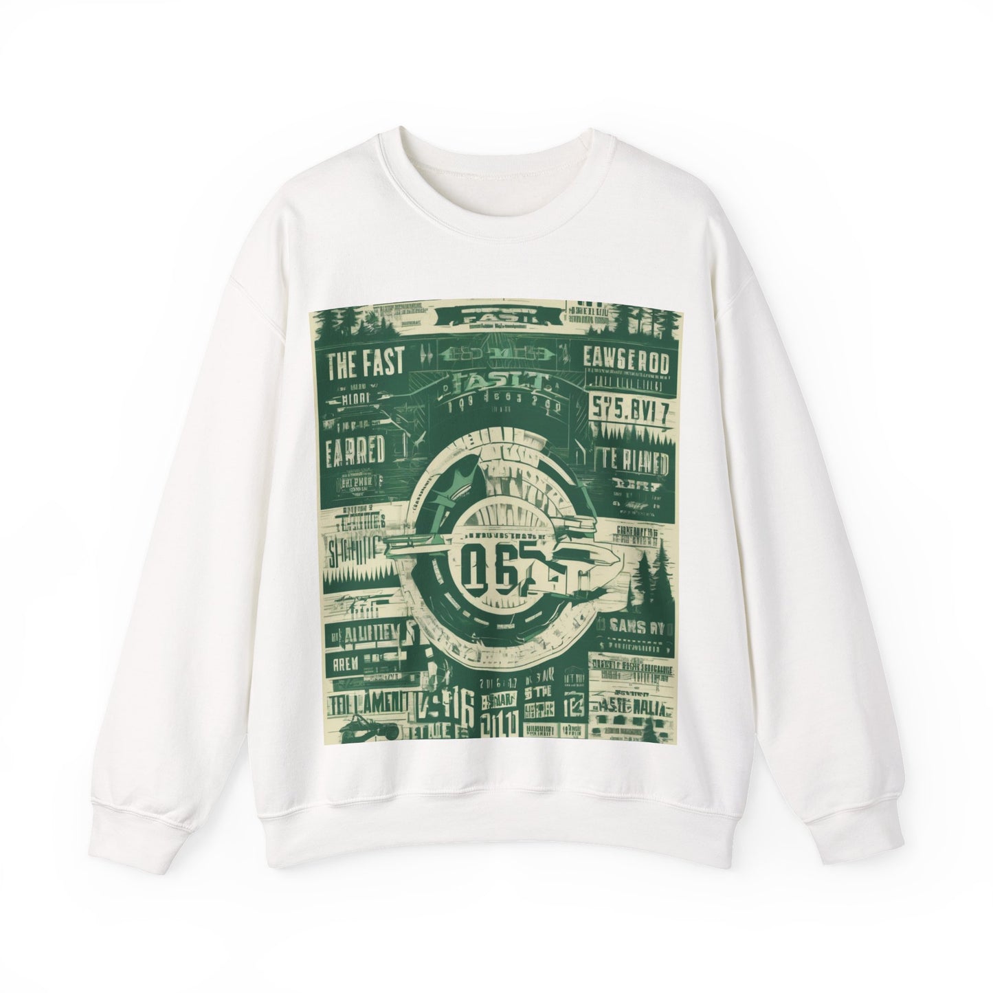 boostlete-mile-by-mile-type-fast-is-earned-big-blueprint-0041 — Unisex Heavy Blend Crewneck Sweatshirt (Gildan)