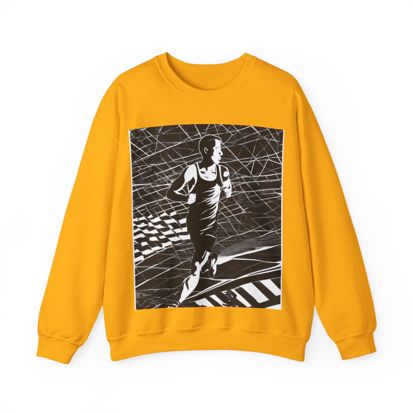 boostlete-headspace-scene-marathoner-speed-geometric-0816 — Unisex Heavy Blend Crewneck (G18000)