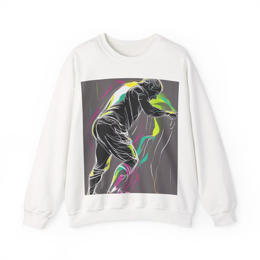 boostlete-iron-intent-scene-athlete-neon-monoline-0140 — Unisex Heavy Blend Crewneck Sweatshirt (Gildan)