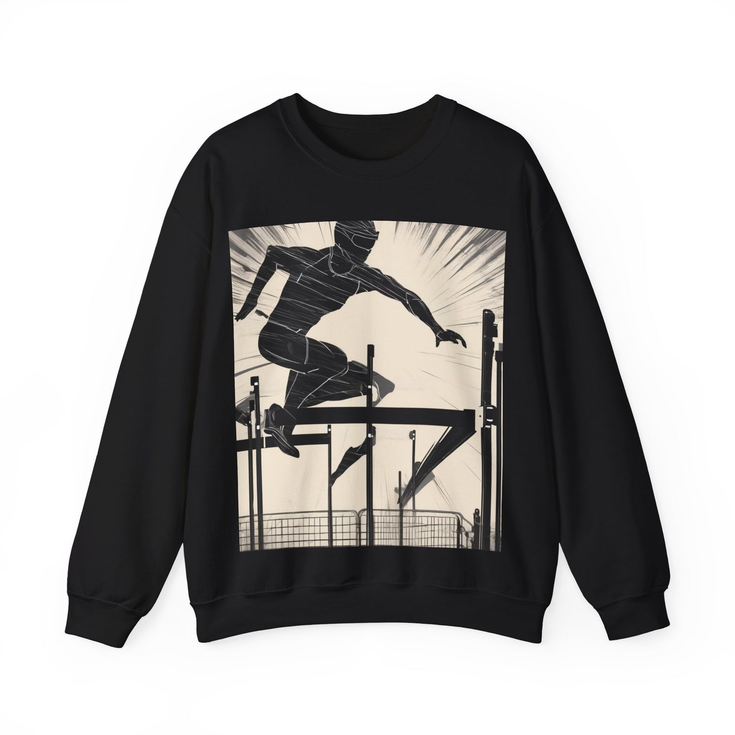 boostlete-iron-intent-scene-hurdler-speed-blueprint-0152 — Unisex Heavy Blend Crewneck Sweatshirt (Gildan)
