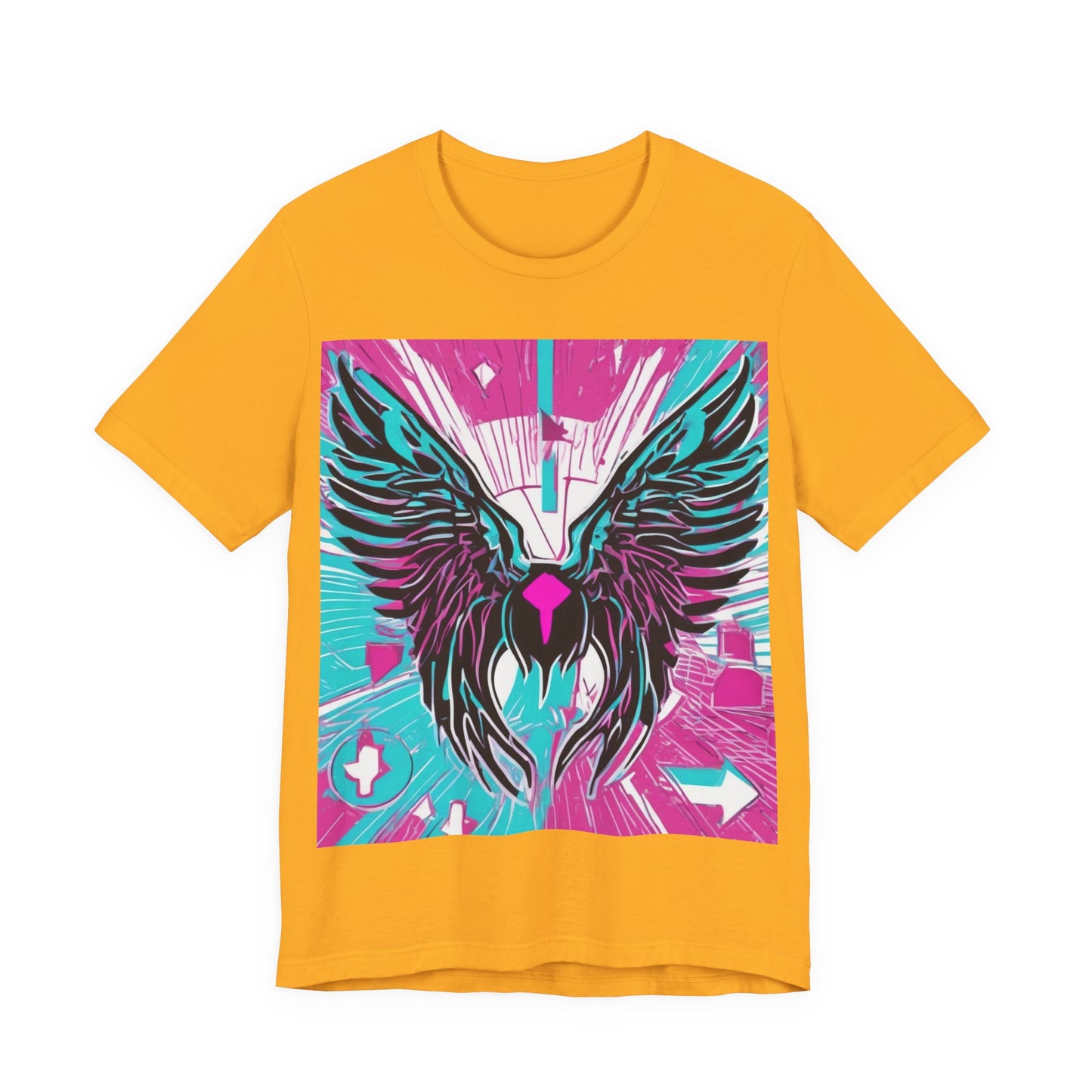 boostlete-am-crew-icon-wings-outline-line-art-0282 — Unisex Jersey Short Sleeve (B+C 3001)