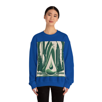 boostlete-quiet-power-icon-water-glitch-retro-0186 — Unisex Heavy Blend Crewneck Sweatshirt (Gildan)
